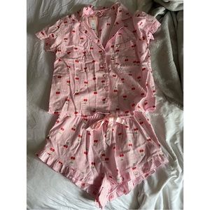 Boux Avenue pink cherry Pajama set (100% cotton) , lightly worn.